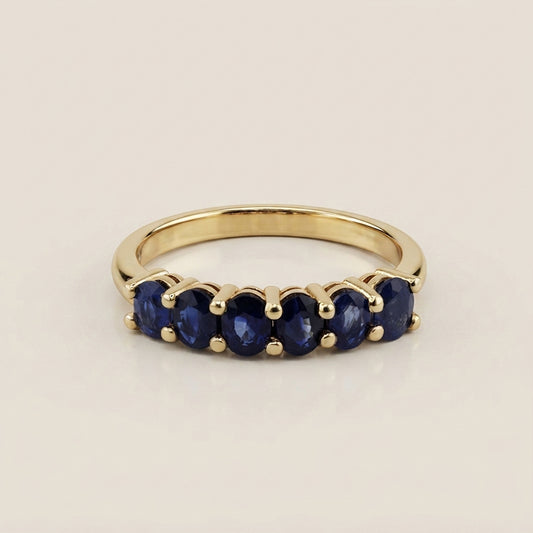 Churumbela Andrea con Zafiros en Oro Amarillo de 14K