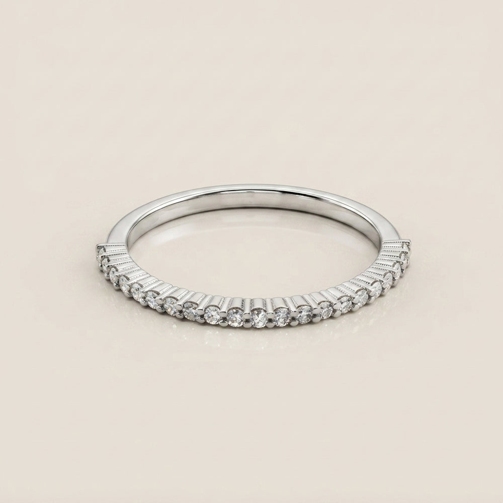 Churumbela Andrea con Diamantes en Oro Blanco de 14K