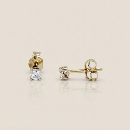 Broqueles con Diamantes en Oro Amarillo de 14K