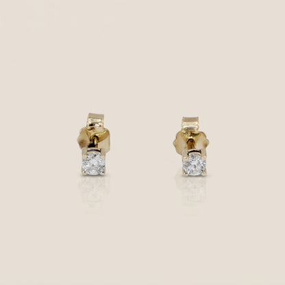 Broqueles con Diamantes en Oro Amarillo de 14K