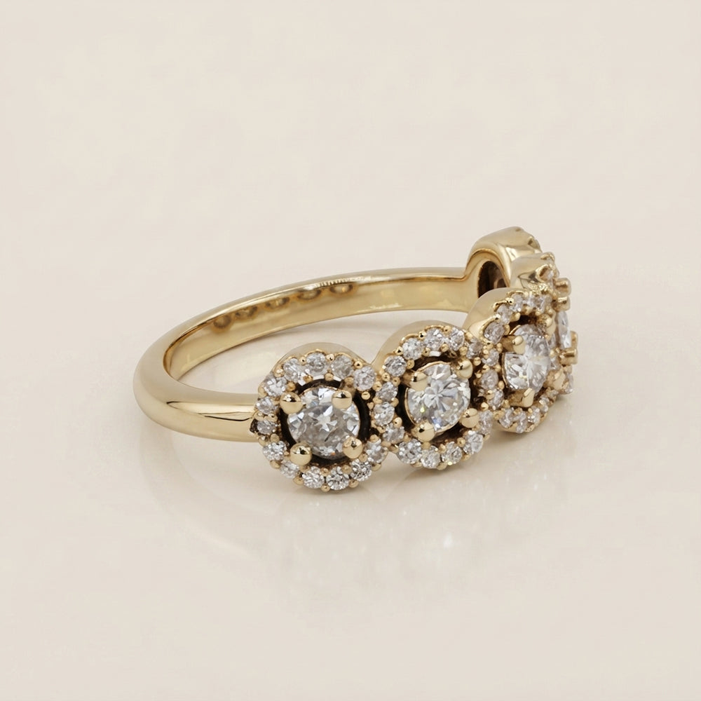 Churumbela Halo con Diamantes en Oro Amarillo de 14K