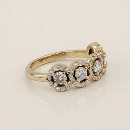 Churumbela Halo con Diamantes en Oro Amarillo de 14K