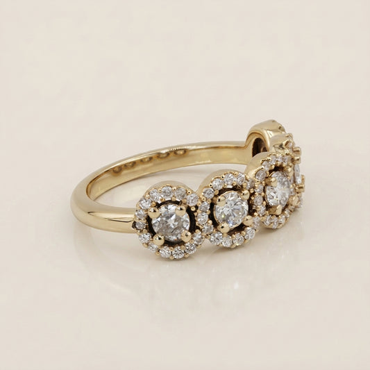 Churumbela Halo con Diamantes en Oro Amarillo de 14K