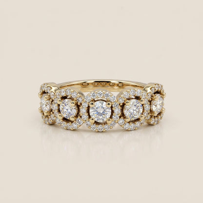 Churumbela Halo con Diamantes en Oro Amarillo de 14K
