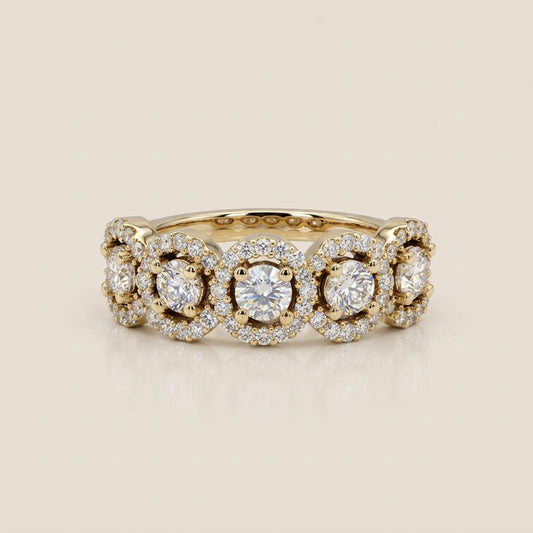 Churumbela Halo con Diamantes en Oro Amarillo de 14K