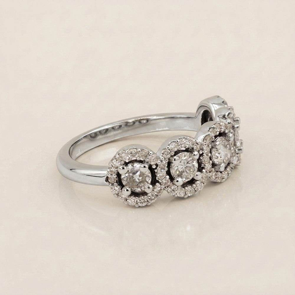 Churumbela Halo con Diamantes en Oro Blanco de 14K
