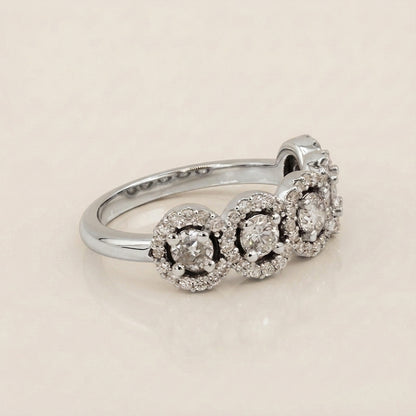 Churumbela Halo con Diamantes en Oro Blanco de 14K