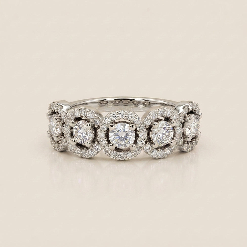 Churumbela Halo con Diamantes en Oro Blanco de 14K
