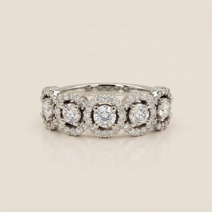 Churumbela Halo con Diamantes en Oro Blanco de 14K