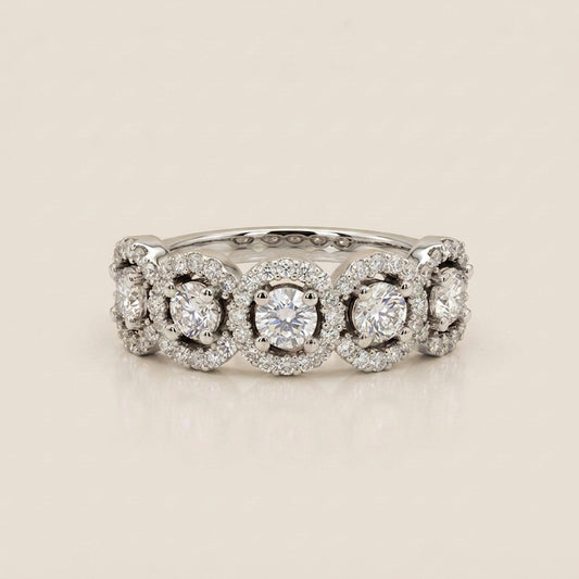 Churumbela Halo con Diamantes en Oro Blanco de 14K