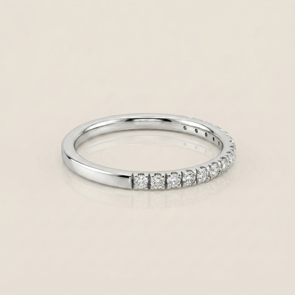 Churumbela Split con Diamantes en Oro Blanco de 14K