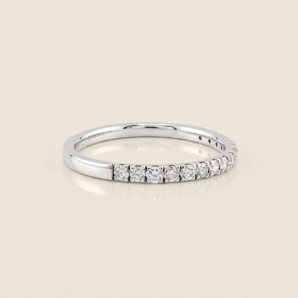 Churumbela Split con Diamantes en Oro Blanco de 14K