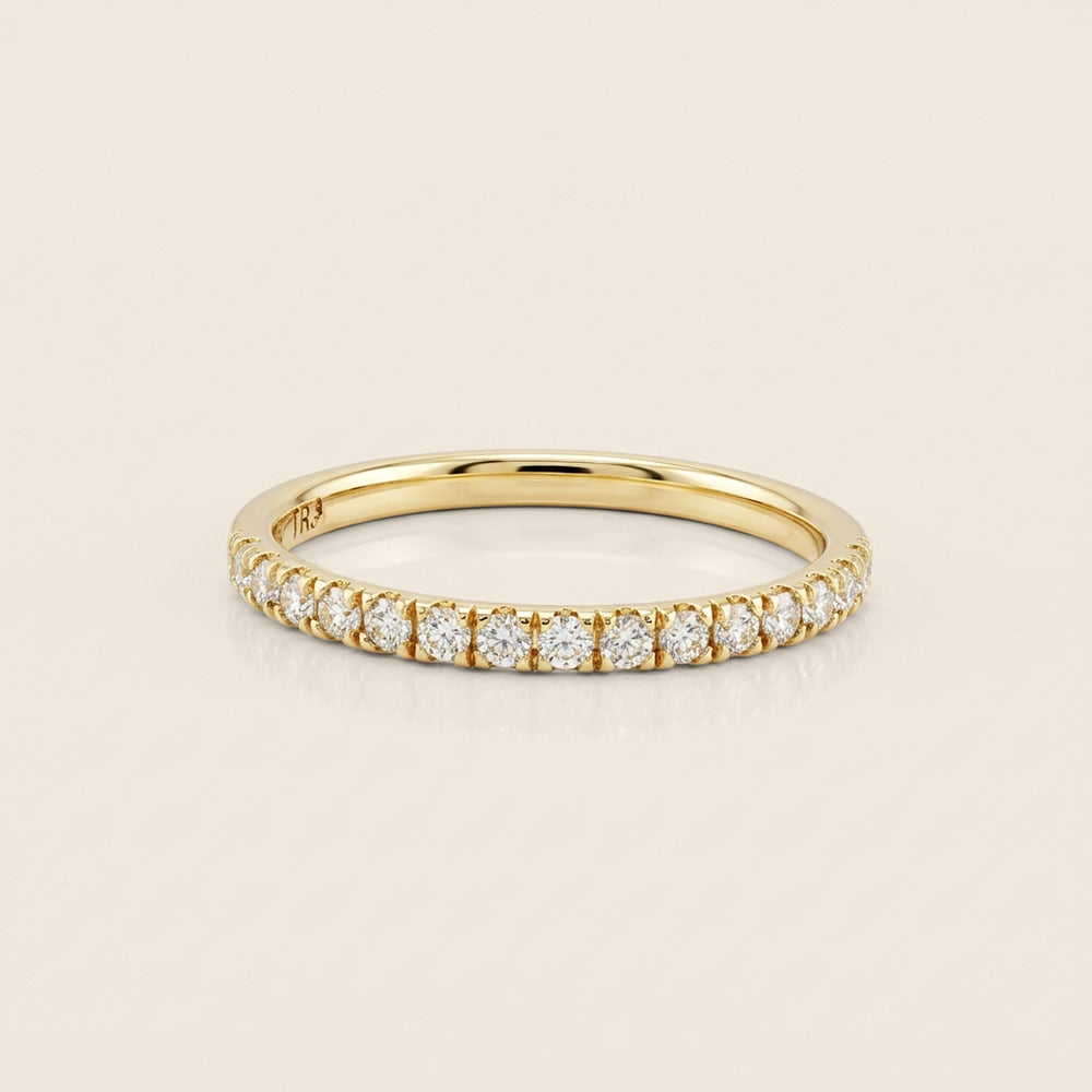 Churumbela Split Prong con Diamantes en Oro Amarillo de 14K