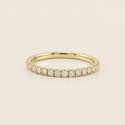 Churumbela Split Prong con Diamantes en Oro Amarillo de 14K