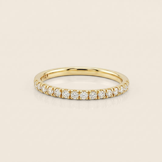 Churumbela Split Prong con Diamantes en Oro Amarillo de 14K
