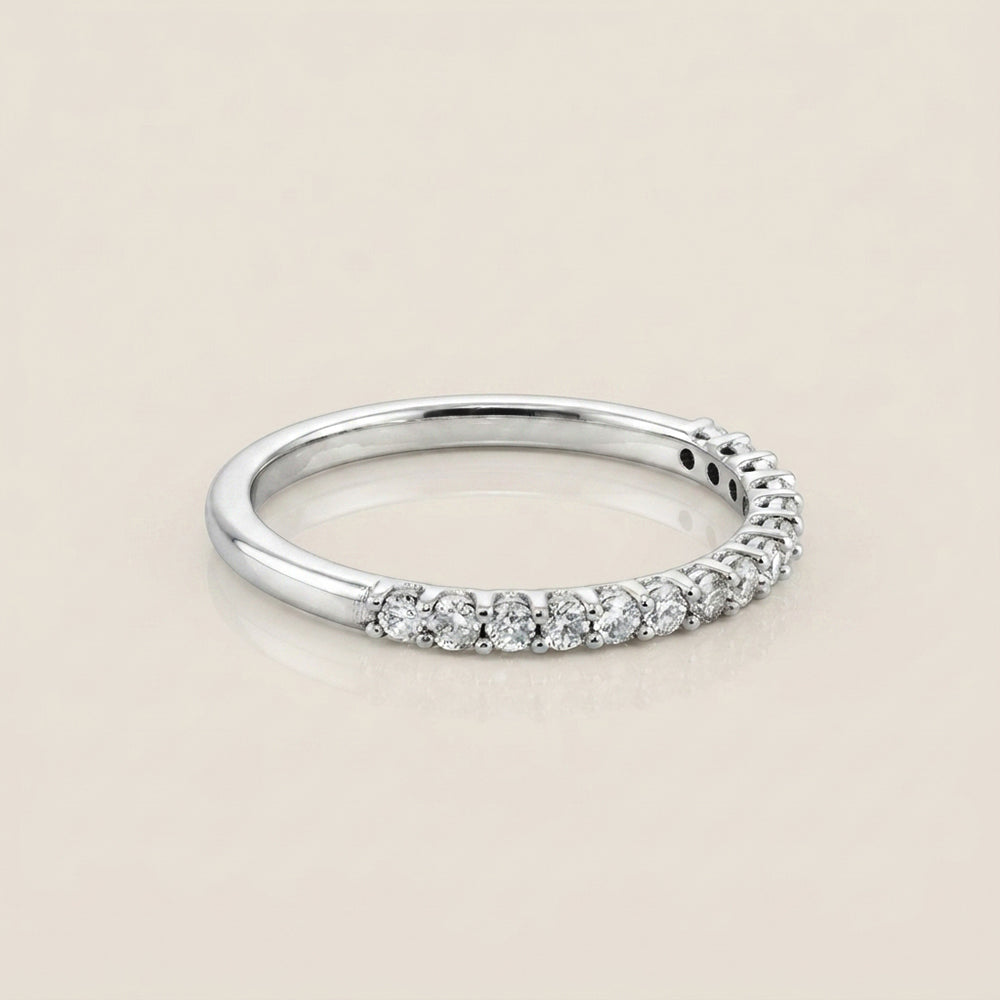 Churumbela Domo con Diamantes en Oro Blanco de 14K