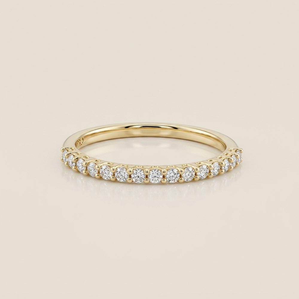 Churumbela Split Prong con Diamantes en Oro Amarillo de 14K