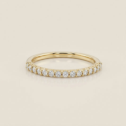 Churumbela Split Prong con Diamantes en Oro Amarillo de 14K