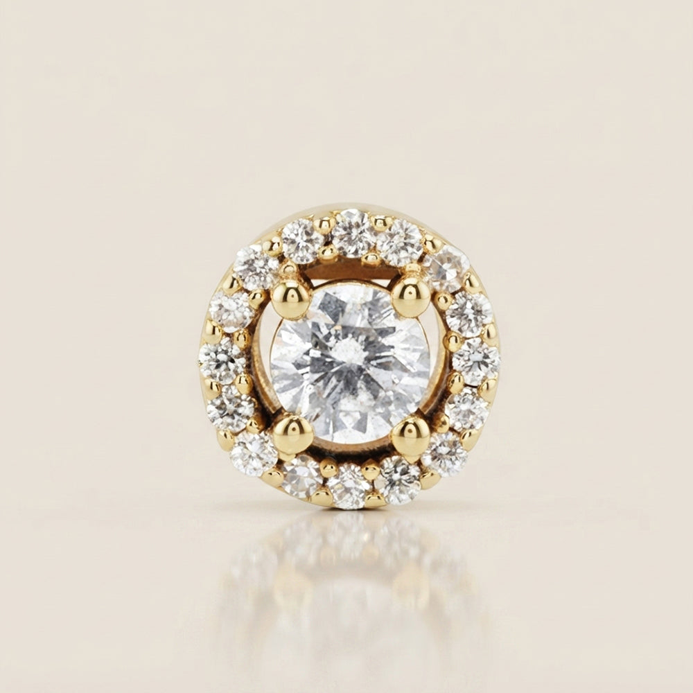 Dije Halo con Diamantes en Oro Amarillo de 14K