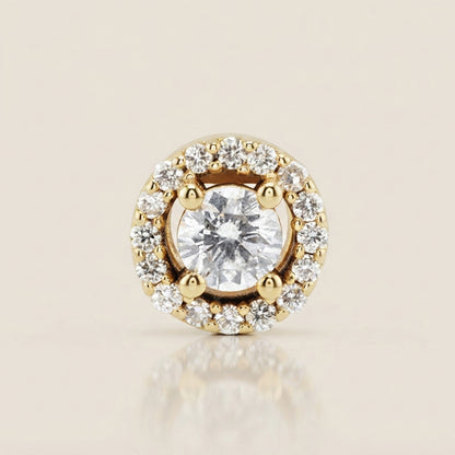 Dije Halo con Diamantes en Oro Amarillo de 14K