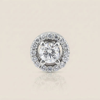 Dije Halo con Diamantes en Oro Blanco de 14K