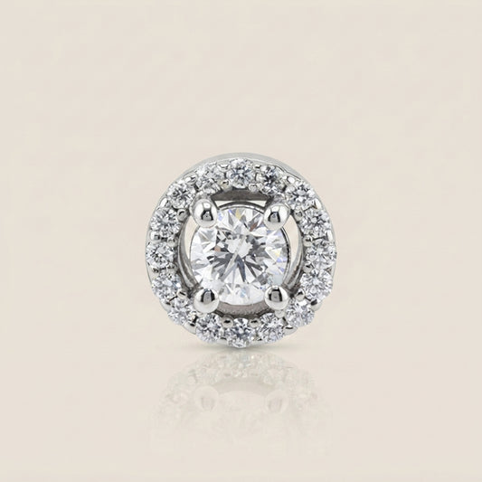 Dije Halo con Diamantes en Oro Blanco de 14K