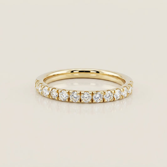 Churumbela Split Prong con Diamantes en Oro Amarillo de 14K