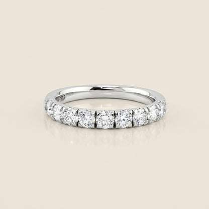 Churumbela Split Prong con Diamantes en Oro Blanco de 14K