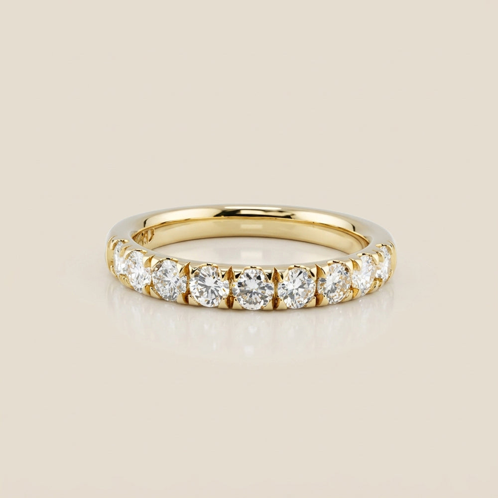 Churumbela Split Prong con Diamantes en Oro Amarillo de 14K