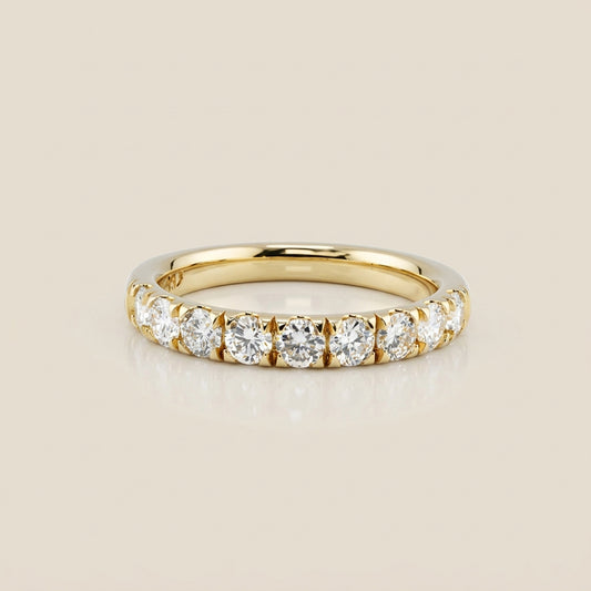 Churumbela Split Prong con Diamantes en Oro Amarillo de 14K