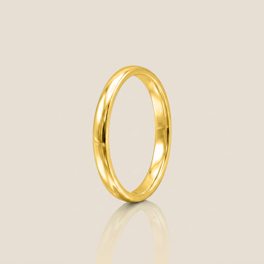 Argolla Individual Media Caña 2.5 mm en Oro de 10K