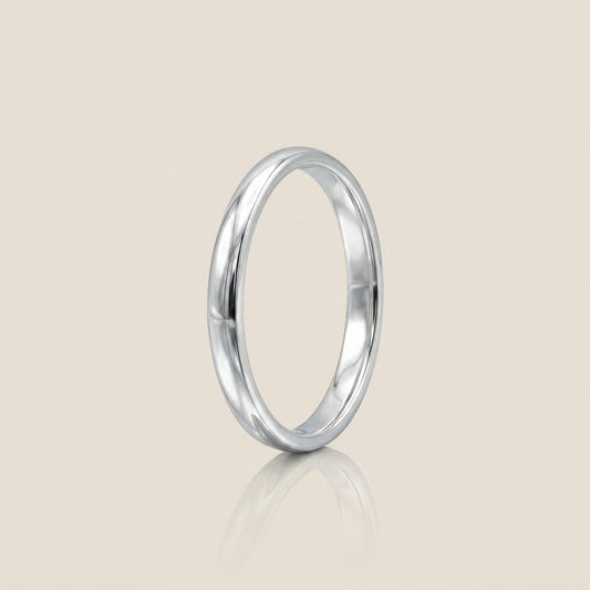 Argolla Individual Media Caña 2.5 mm en Oro de 14K