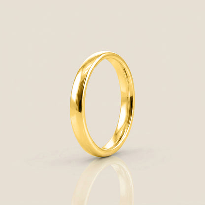 Argolla Individual Media Caña 3 mm en Oro de 18K