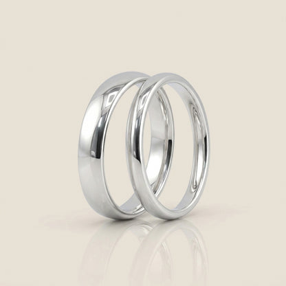 Par de Argollas Media Caña, 2.5 mm & 4 mm en Oro de 10K