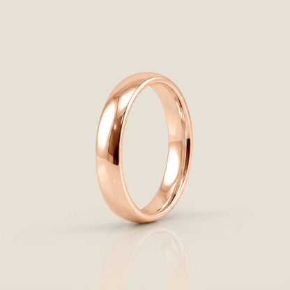 Argolla Individual Media Caña 4 mm en Oro de 18K