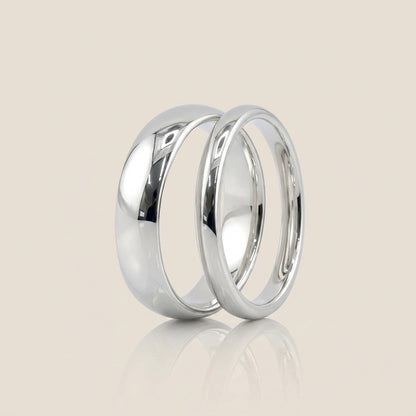 Par de Argollas Media Caña, 2.5 mm & 5 mm en Oro de 10K