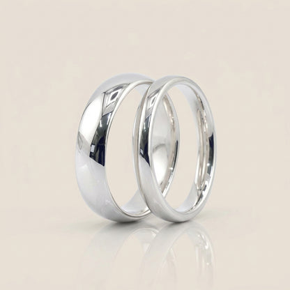 Par de Argollas Media Caña, 3 mm & 5 mm en Oro de 14K
