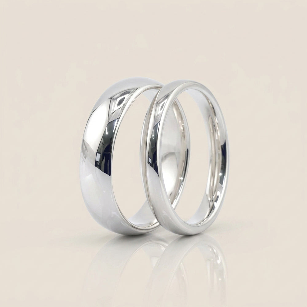 Par de Argollas Media Caña, 3 mm & 5 mm en Oro de 18K