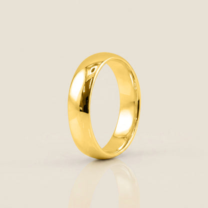 Argolla Individual Media Caña 5 mm en Oro de 14K