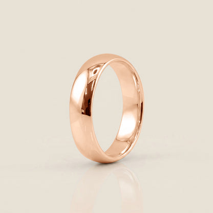 Argolla Individual Media Caña 5 mm en Oro de 14K