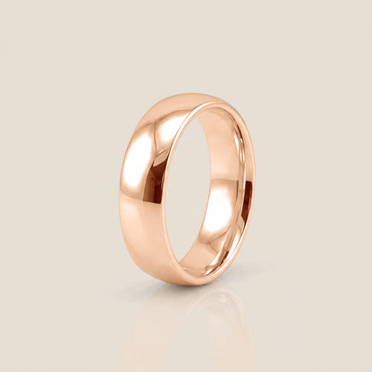 Argolla Individual Media Caña 6 mm en Oro de 18K