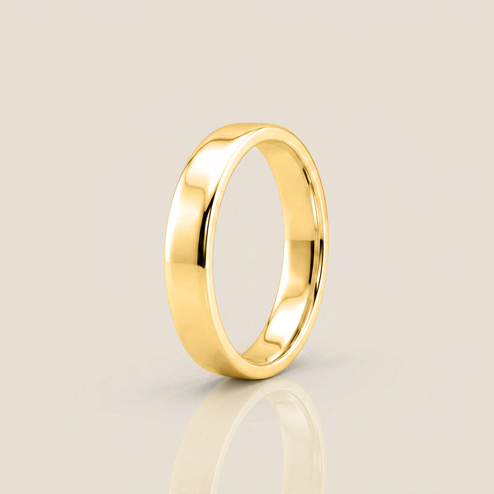 Argolla Individual Plana 4 mm en Oro de 14K
