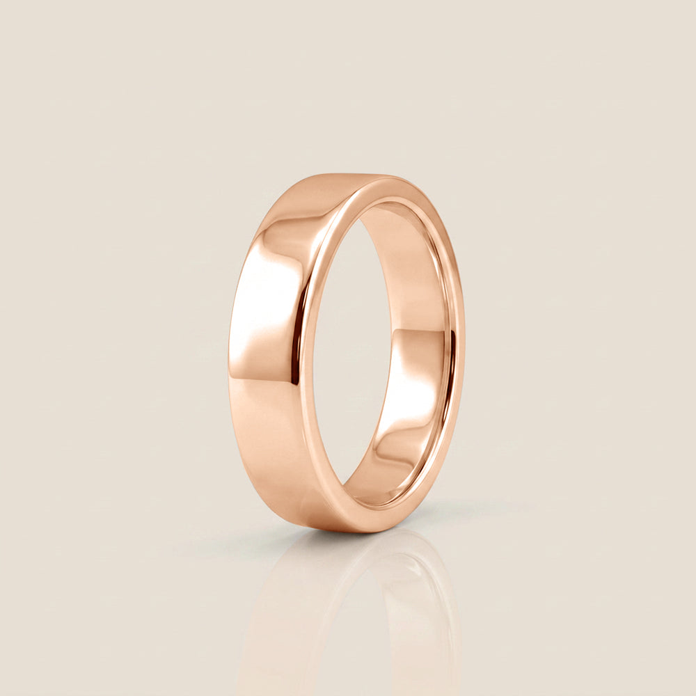 Argolla Individual Plana 5 mm en Oro de 14K