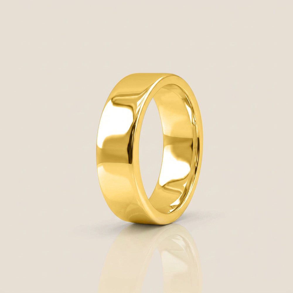 Argolla Individual Plana 6 mm en Oro de 10K