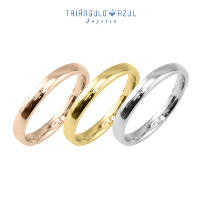 Argolla Media Caña de 3mm en Oro de 14K