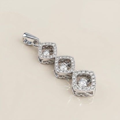 Dije 3 Diamantes Miracle en Oro Blanco de 14K