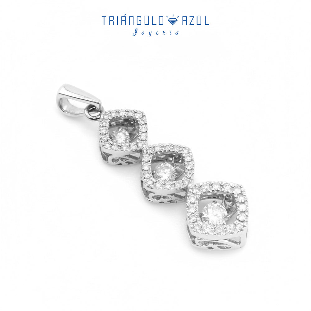 Dije 3 Diamantes Miracle con 0.52 CTS Total en Oro Blanco de 14K