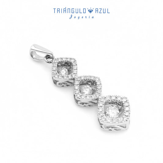 Dije 3 Diamantes Miracle con 0.52 CTS Total en Oro Blanco de 14K