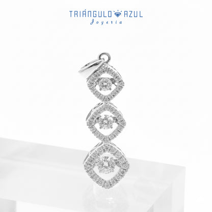 Dije 3 Diamantes Miracle con 0.52 CTS Total en Oro Blanco de 14K