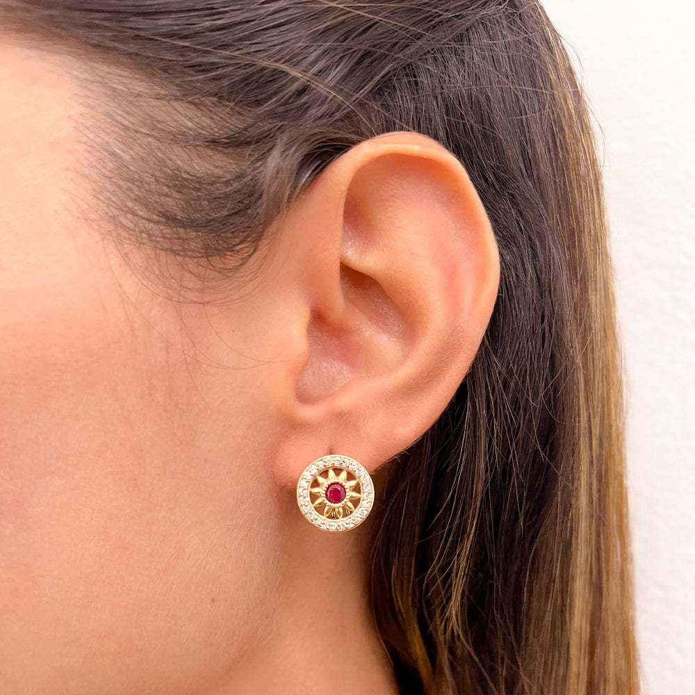 Aretes con Rubíes y Diamantes